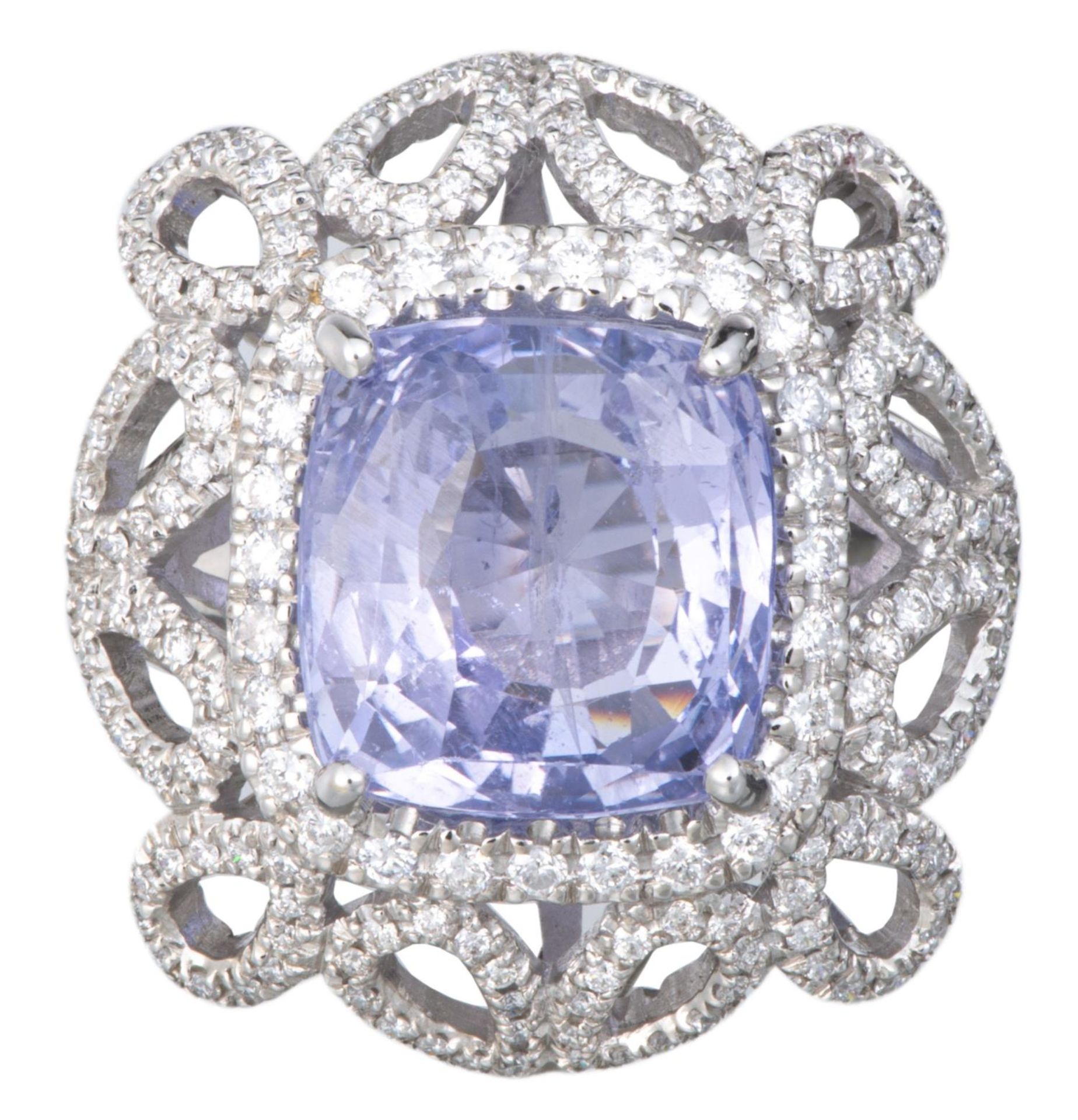 DIANA CARMICHAEL bague en or gris avec un saphir bleu violet de Ceylan - Image 3 of 16