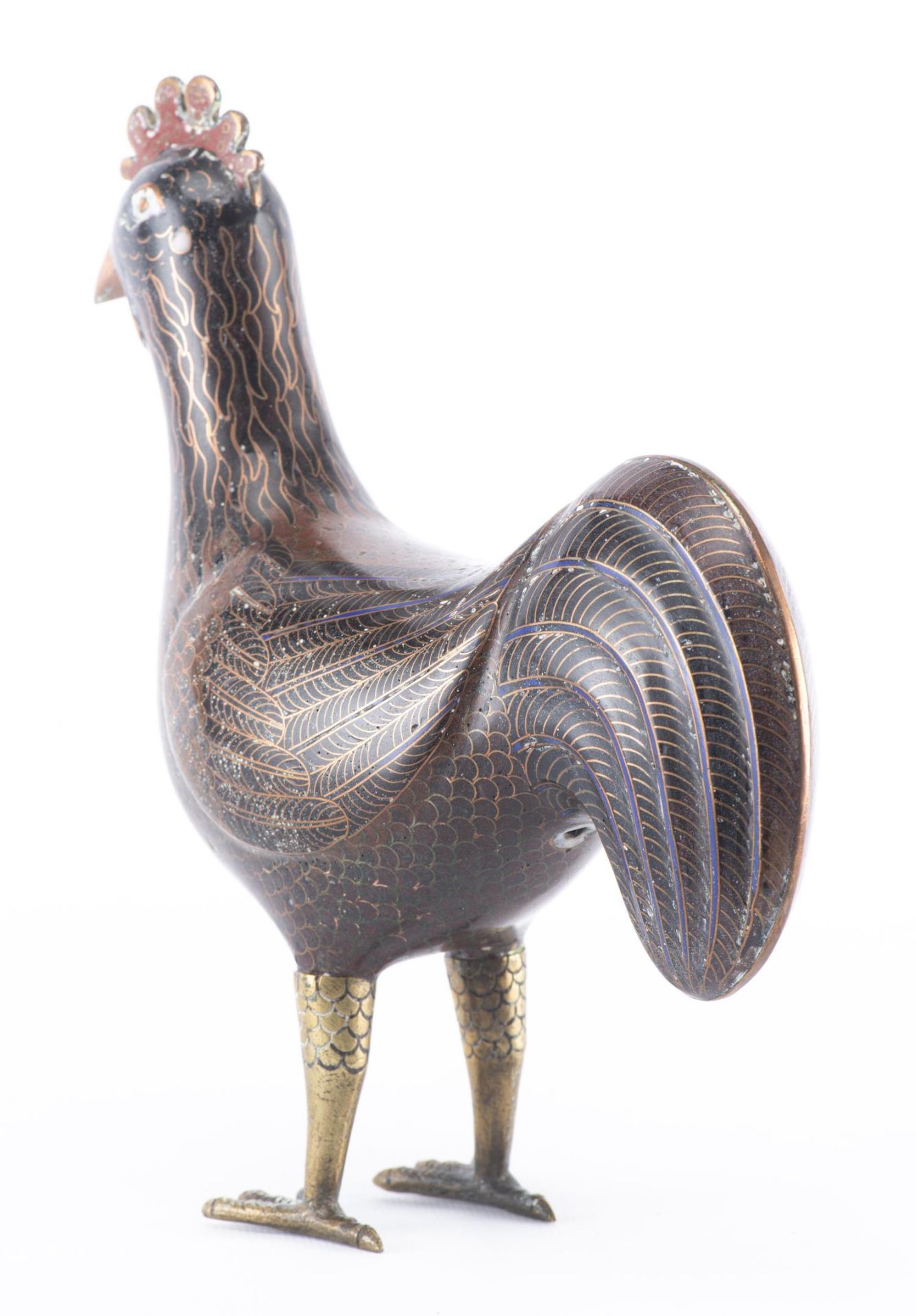 Coq en cloisonné de Chine, époque Jiaqing - Image 7 of 20