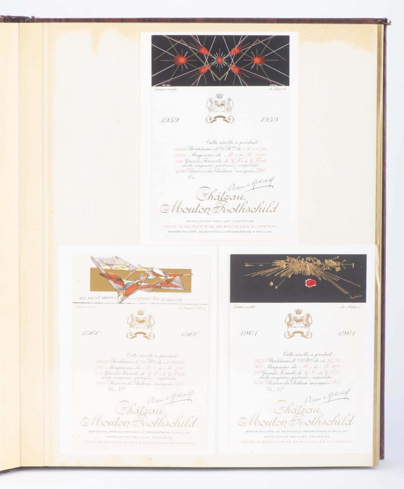 Collection d'étiquettes de vin Mouton Rothschild - Image 15 of 24