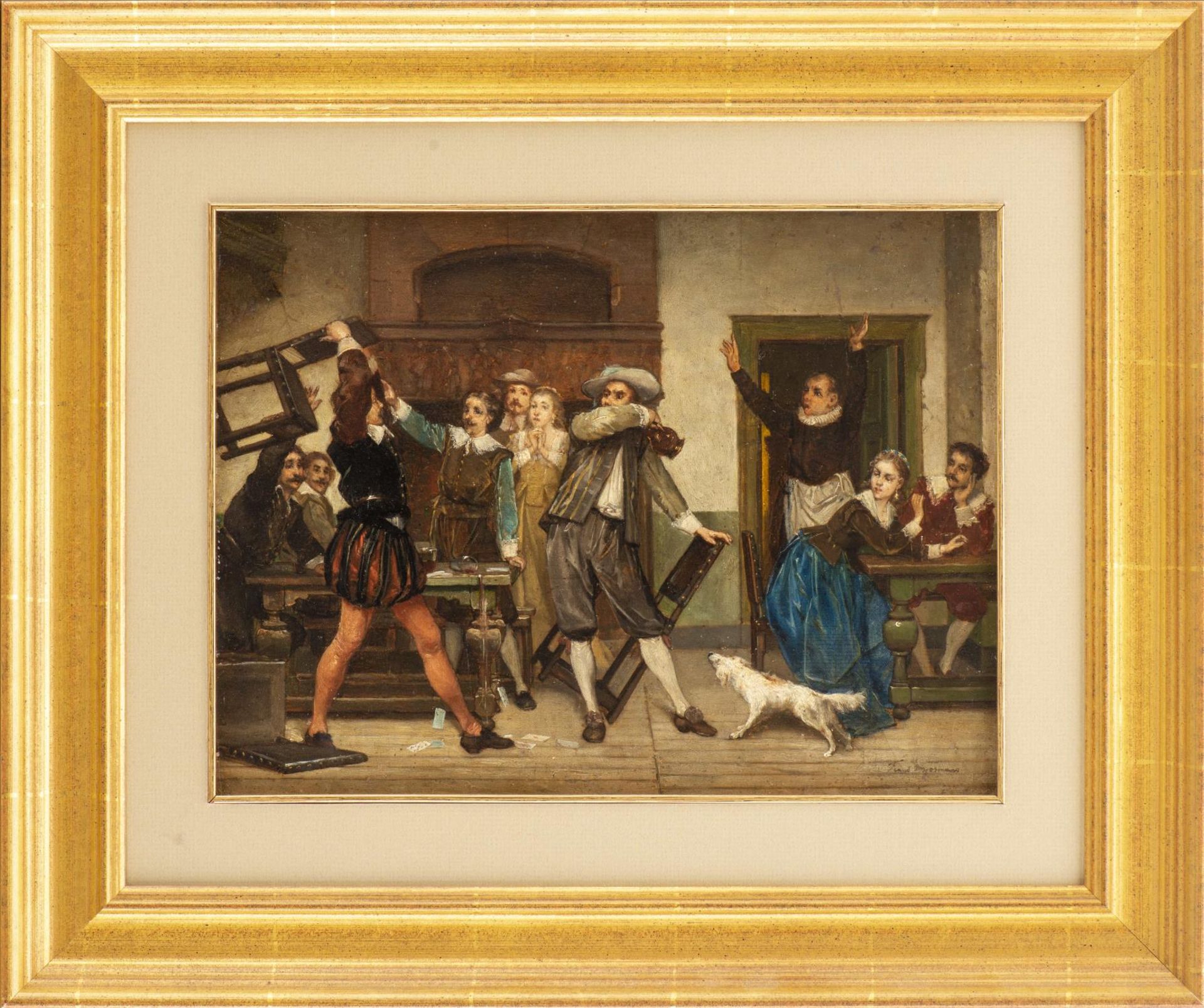 Ferdinando BUONAMICI (1820-1892) attr., "Rixe dans un cabaret" & "Dame et sa servante à la toilette" - Image 14 of 14