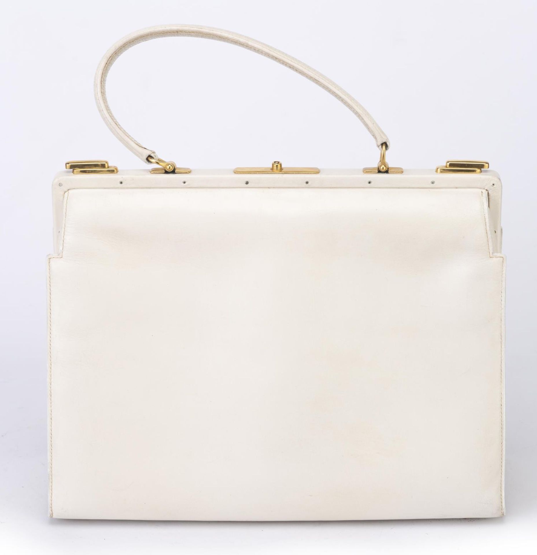 Hermès Paris sac modèle "404" en cuir blanc, années 60 - Bild 12 aus 16