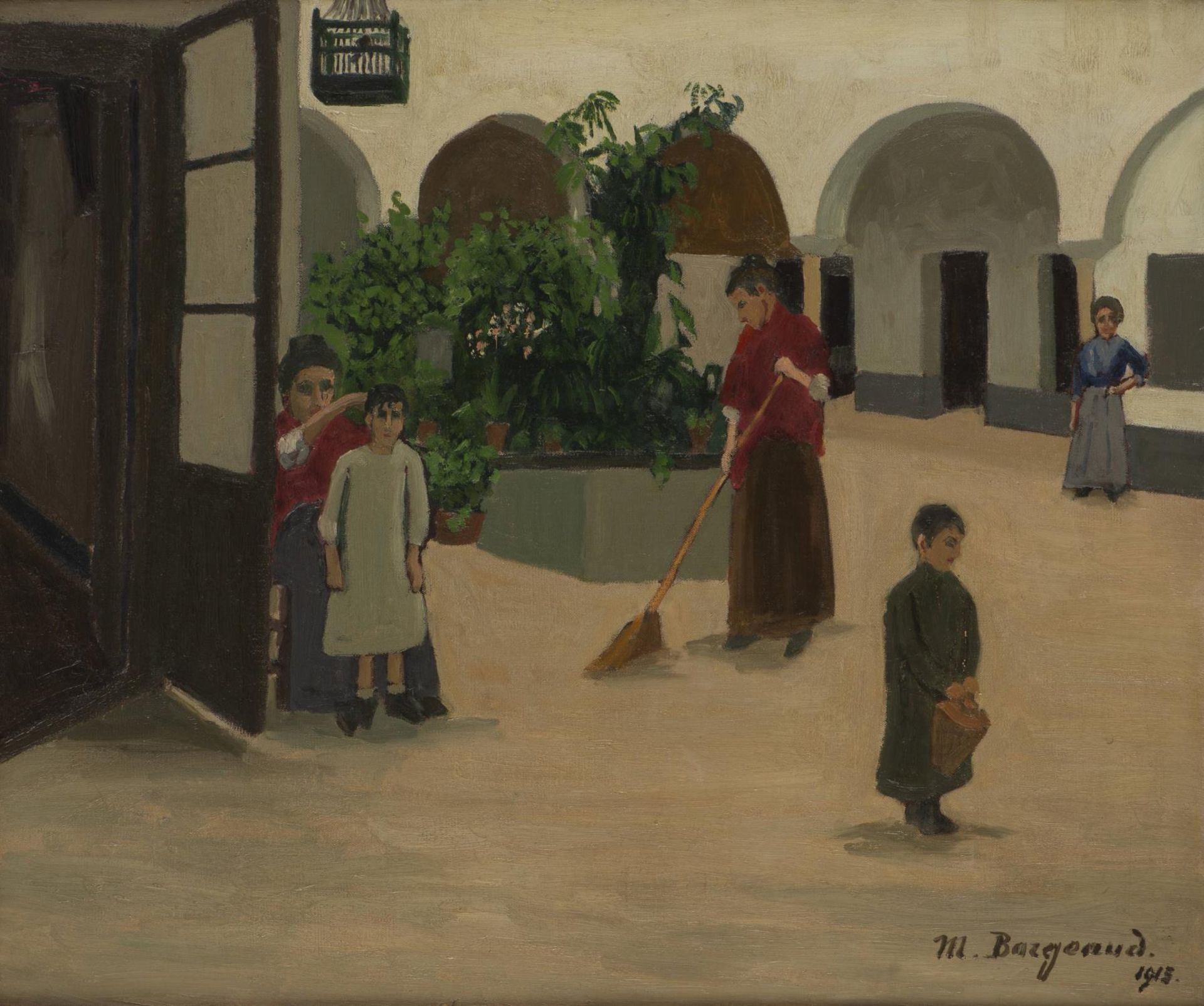 Marius BORGEAUD (1861-1924) "Patio à Séville"