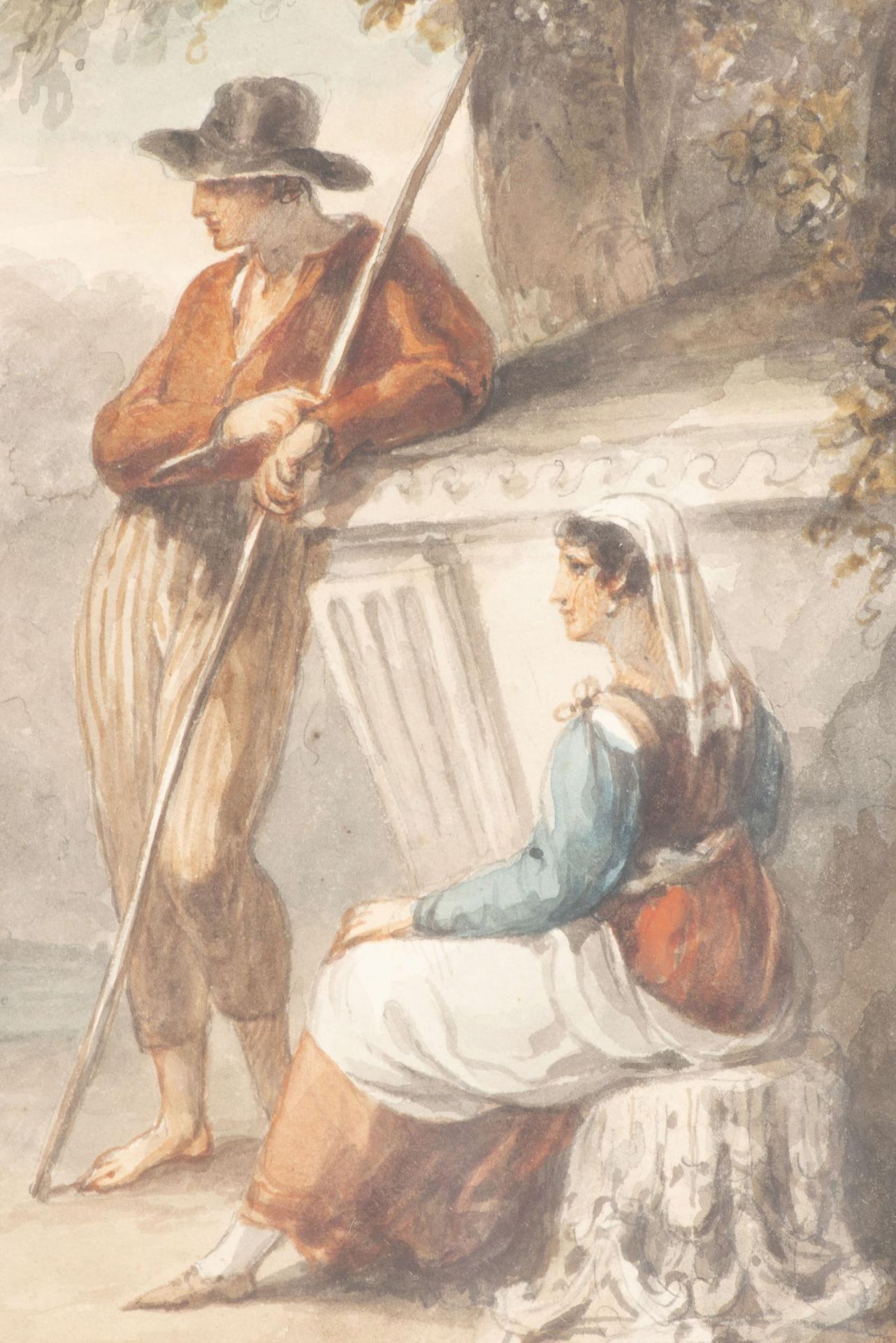 Johann Heinrich RAMBERG (1763-1840) "Jeune gens de Naples dansant la tarentelle, avec une jeune femm - Bild 14 aus 18
