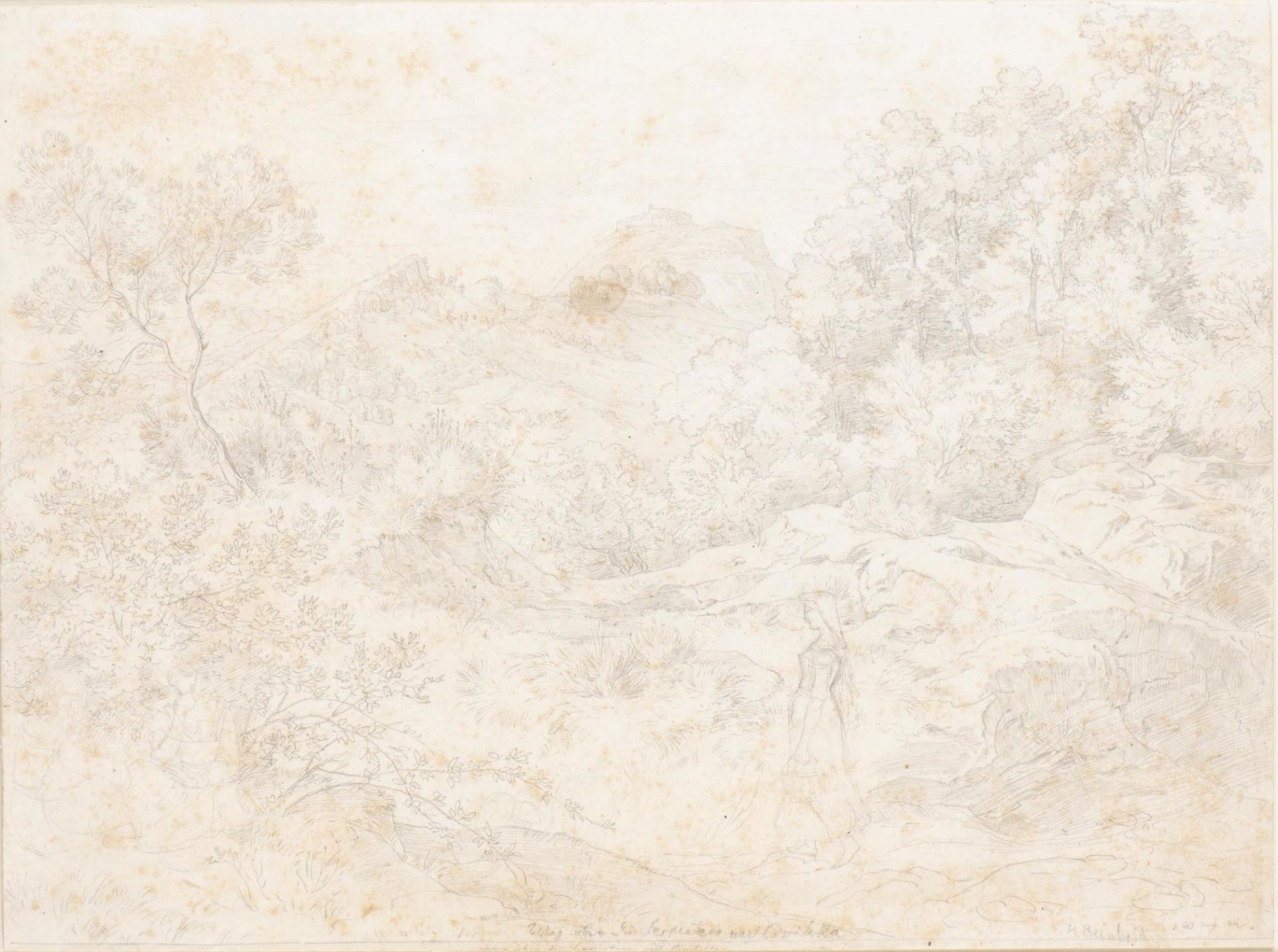 Heirich Carl REINHOLD (1788-1825), Paysage italien - Serpentara avec vue sur Civitella, dessin - Image 4 of 20