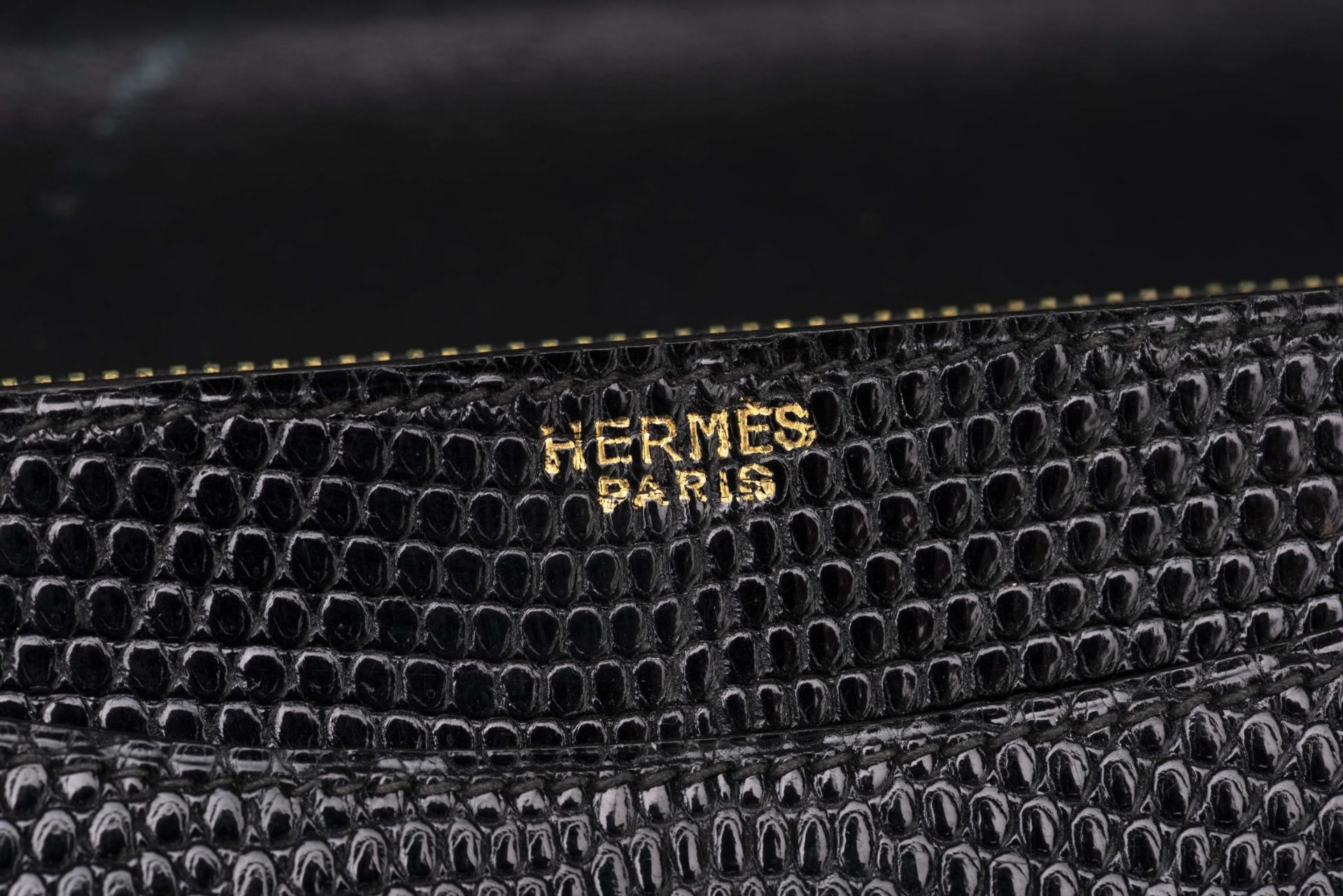 Hermès sac "Ring" en lézard noir - Bild 6 aus 10