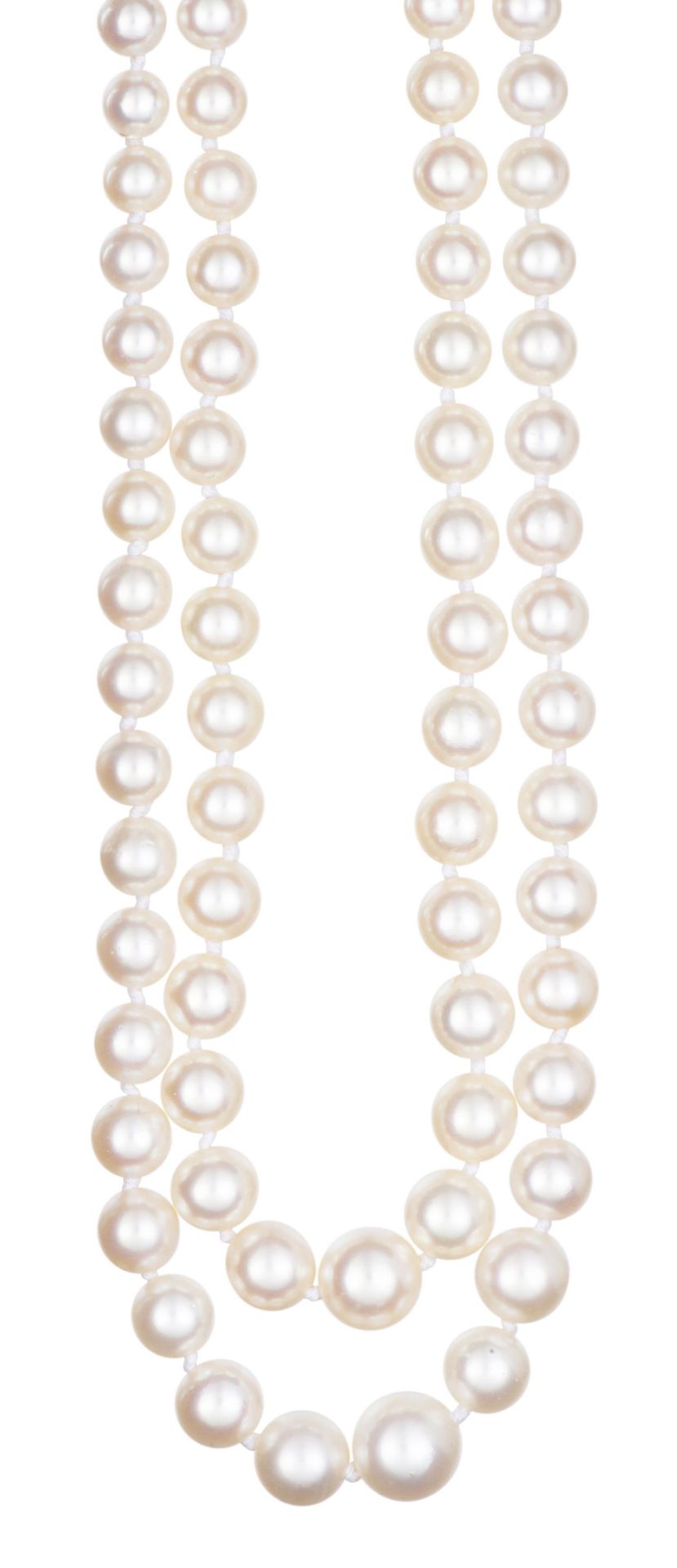 MIKIMOTO collier deux rangs de perles en chute - Image 3 of 10