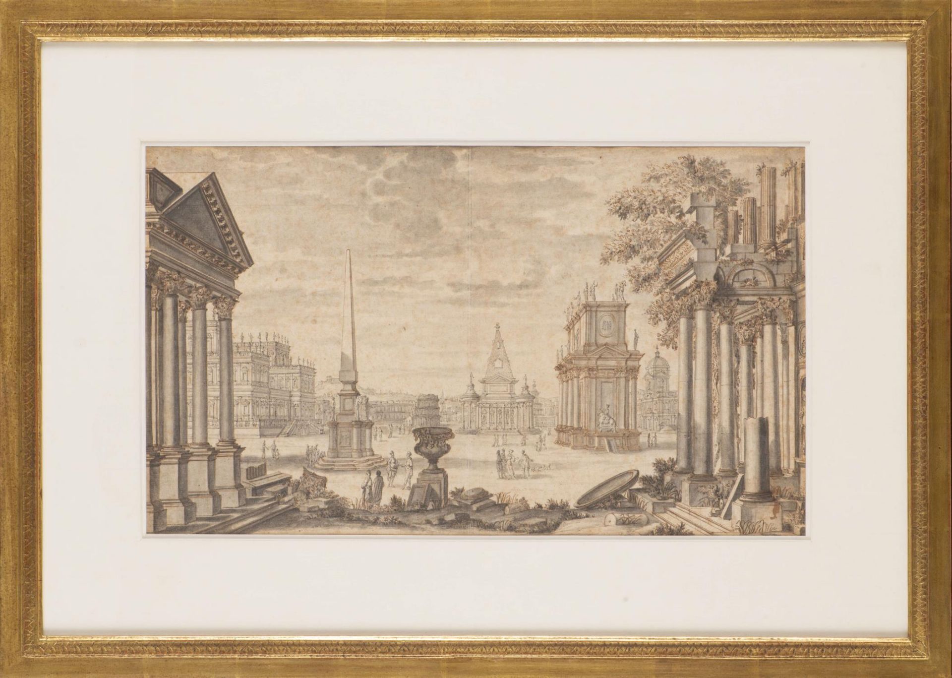 Hubert ROBERT (1733-1808) attr. à, école française du XVIIIe, "Vue d'une ville imaginaire - La Rome - Bild 8 aus 18