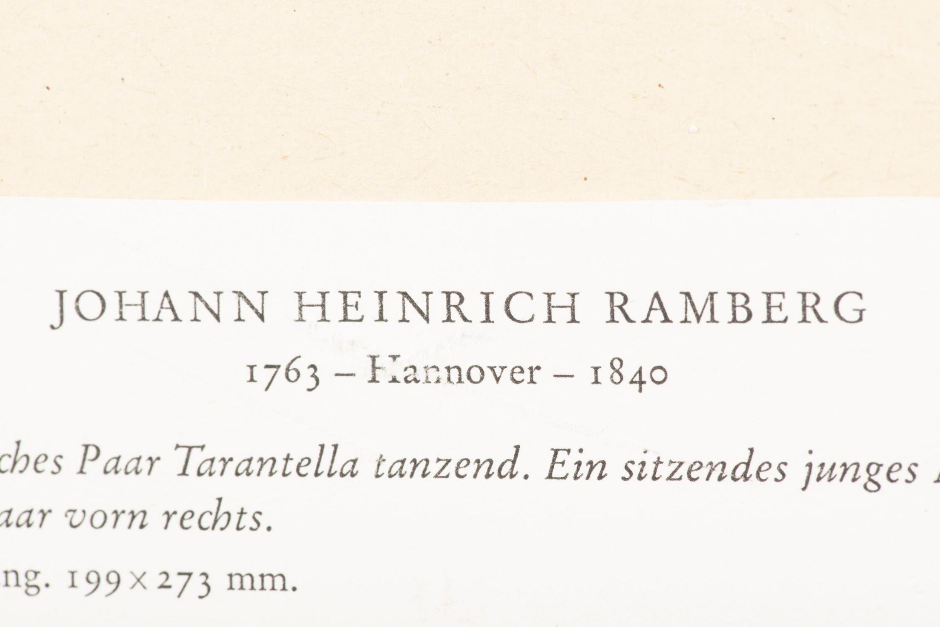 Johann Heinrich RAMBERG (1763-1840) "Jeune gens de Naples dansant la tarentelle, avec une jeune femm - Bild 17 aus 18