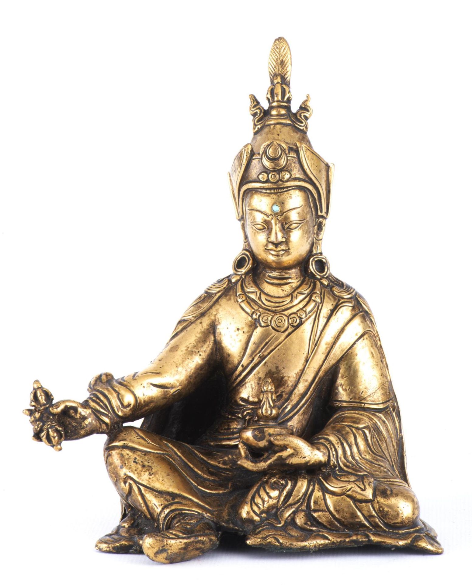 Lama du Tibet assis en bronze doré, XIXe - Image 2 of 22