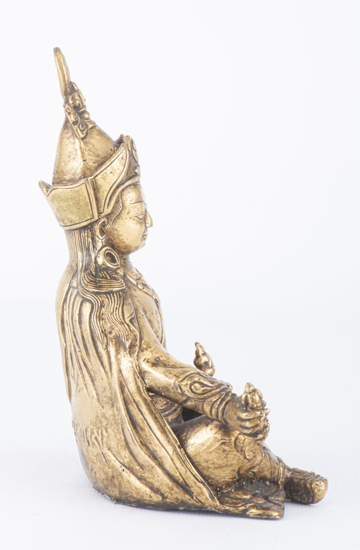 Lama du Tibet assis en bronze doré, XIXe - Image 5 of 22