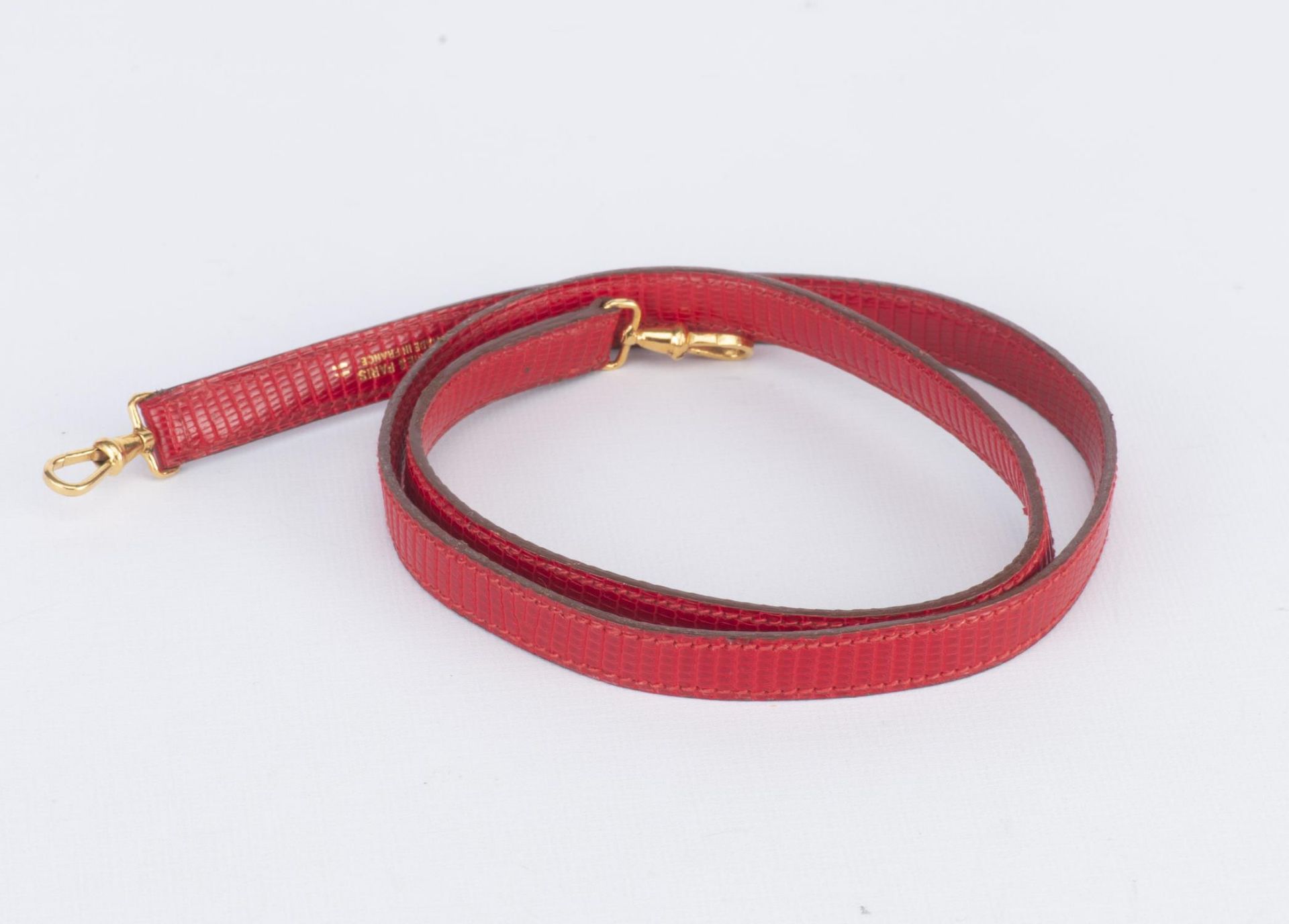 Hermès, mini Kelly 20 en cuir de Lézard rouge vif - Bild 11 aus 24
