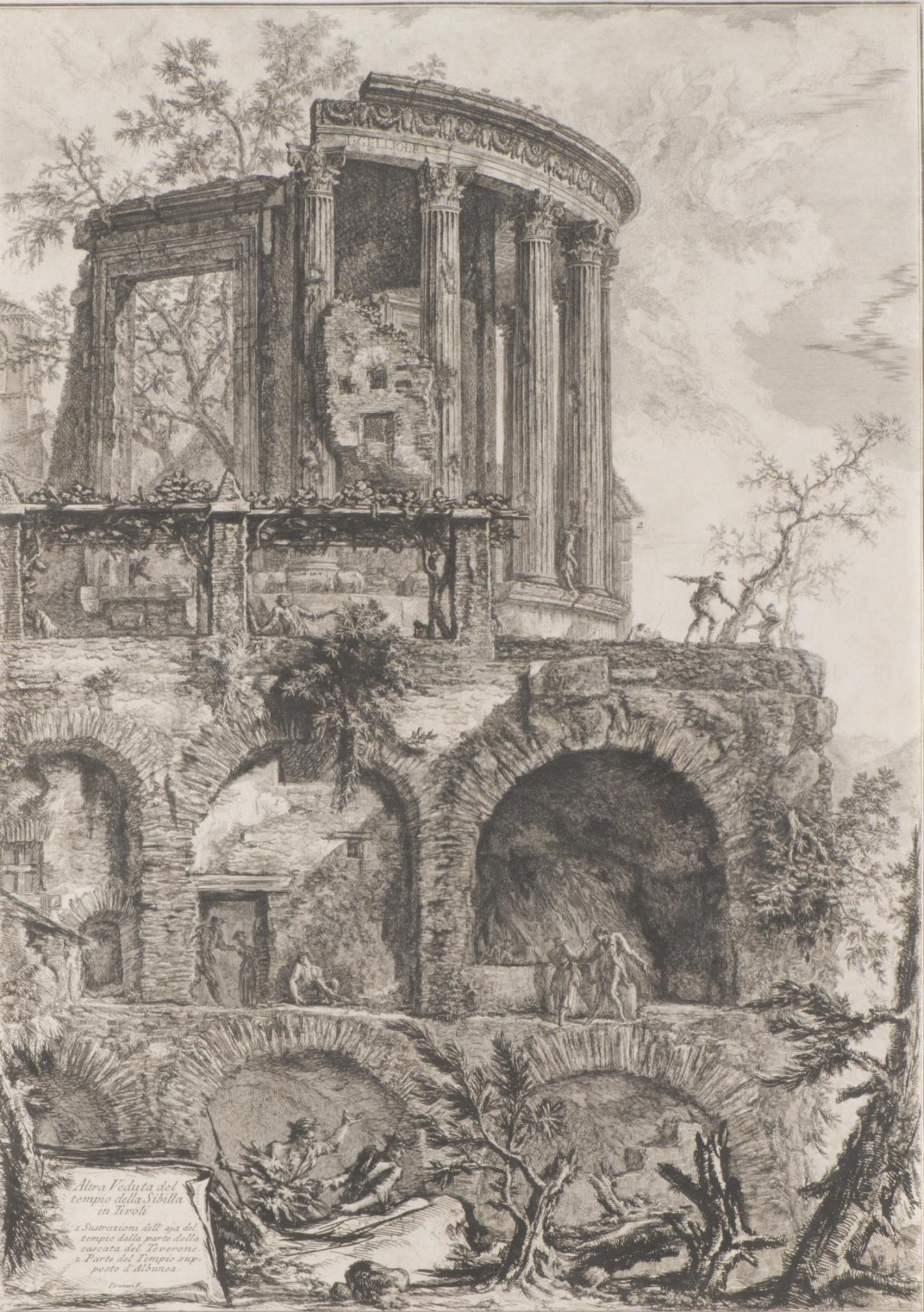 Giovanni Battista PIRANESI (1720-1778) "Altra Veduta del tempio della Sibilla in Tivoli", 1761