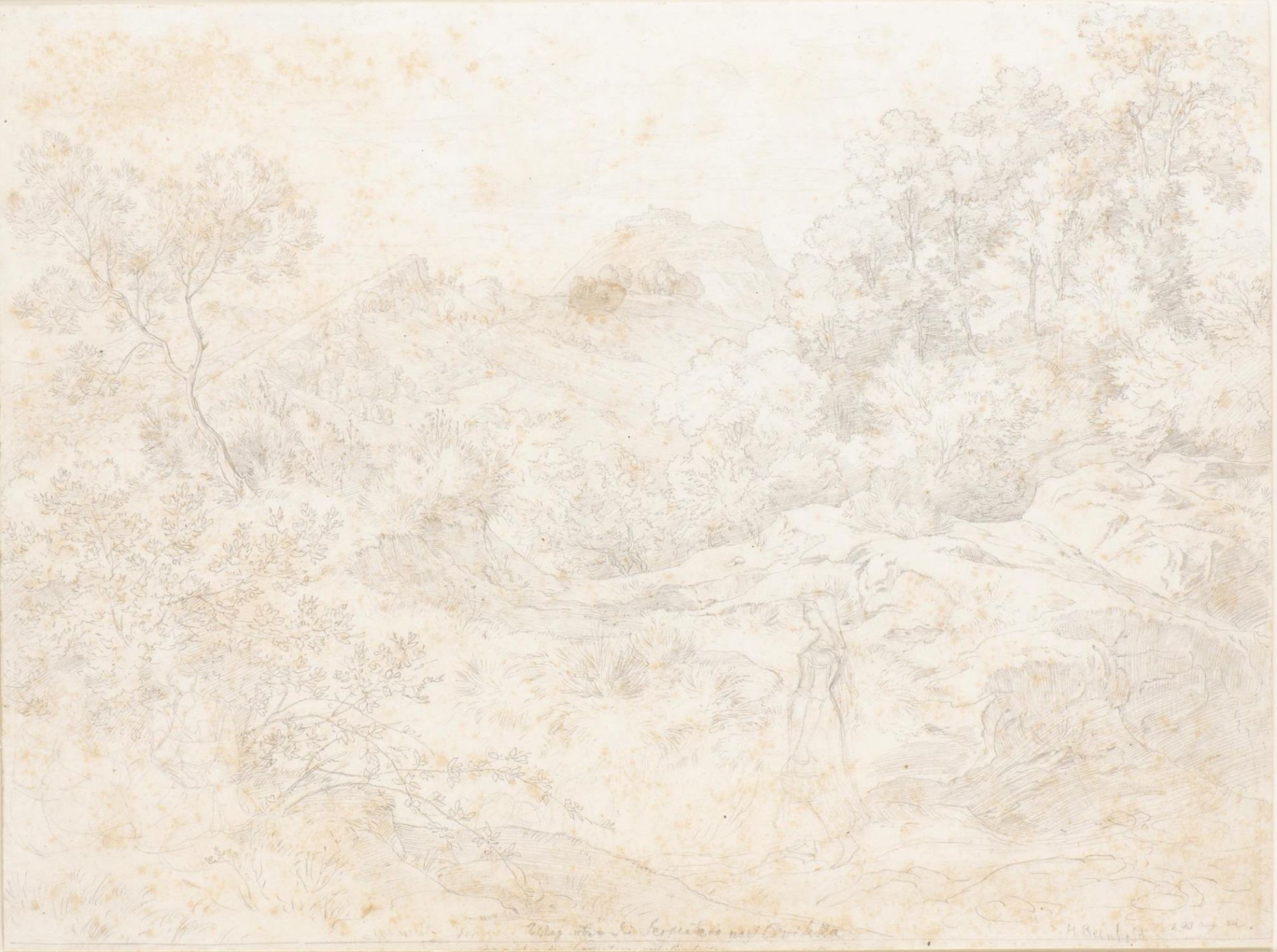 Heirich Carl REINHOLD (1788-1825), Paysage italien - Serpentara avec vue sur Civitella, dessin - Image 2 of 20