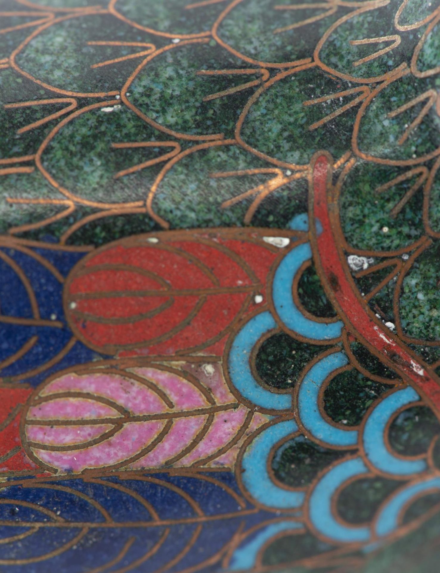 Paire de cailles couchées en cloisonné de Chine, fin XVIIIe - Image 19 of 22