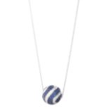 ENIGMA by Gianni Bulgari collier 'Onde' en or gris, diamants et saphirs bleus