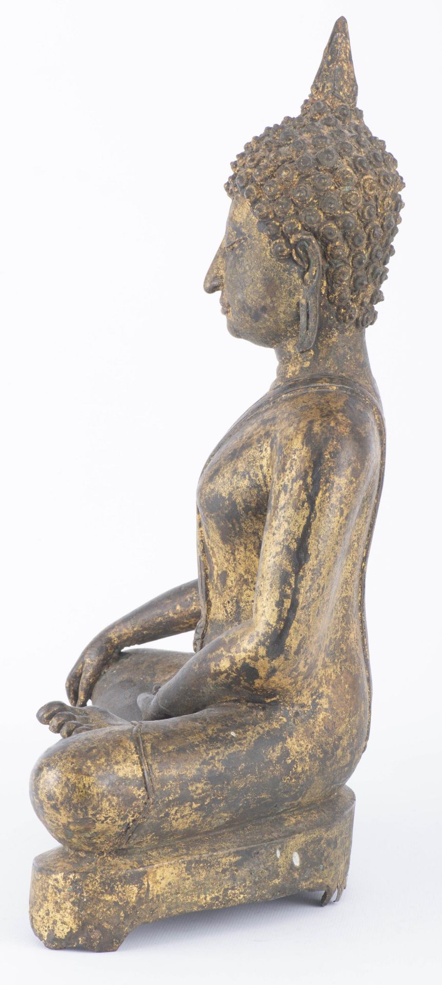 Bouddha de style Ayuttaya en bronze à patine verte et or, XIV-XVIe - Image 9 of 19