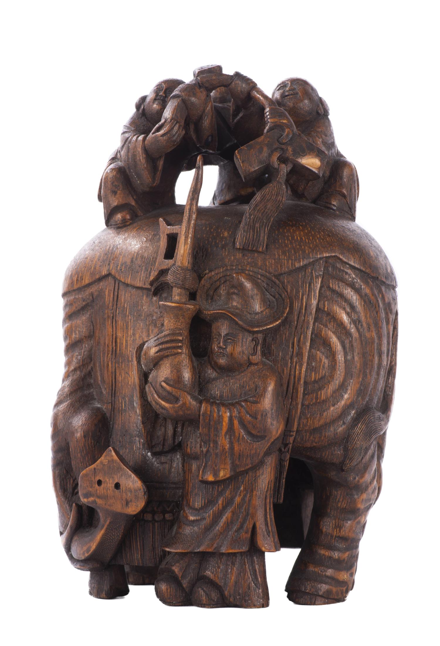 CHINE, Sculpture en bambou...