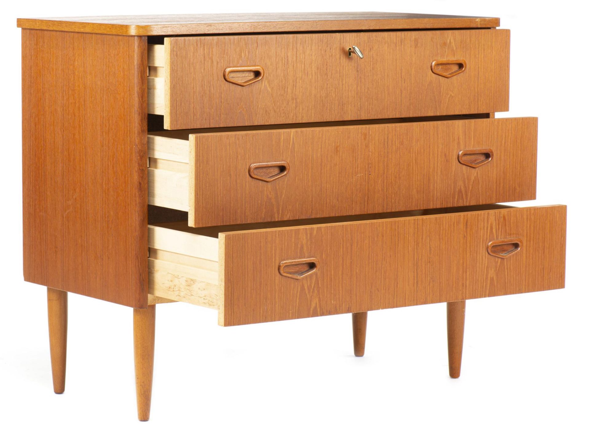 Svensk MÃ¸belindustri 1960s, Commode trois tiroirs année 60 en teck... - Image 2 of 11