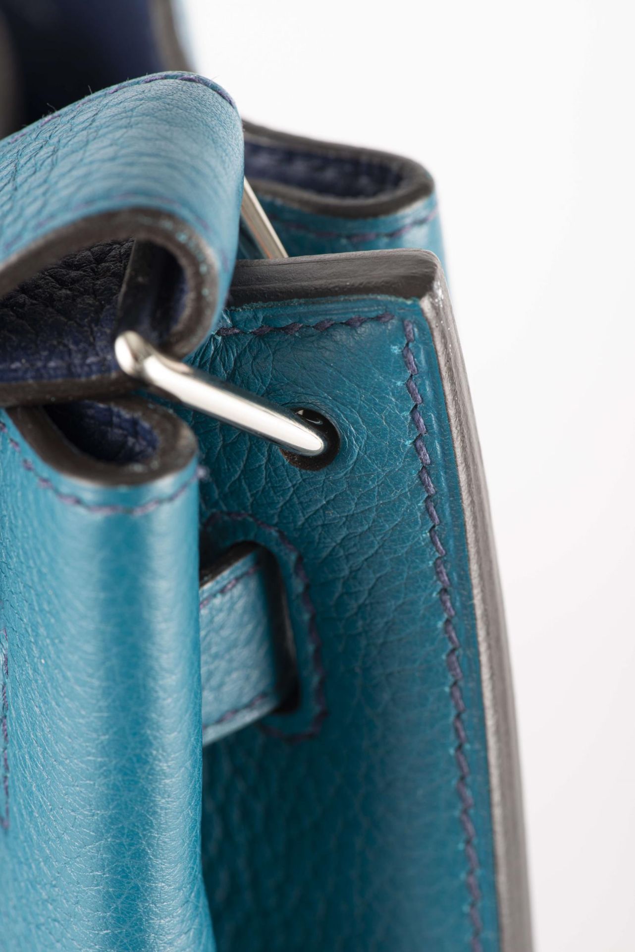 HERMES, Sac "So Kelly" bleu turquoise... - Image 6 of 11