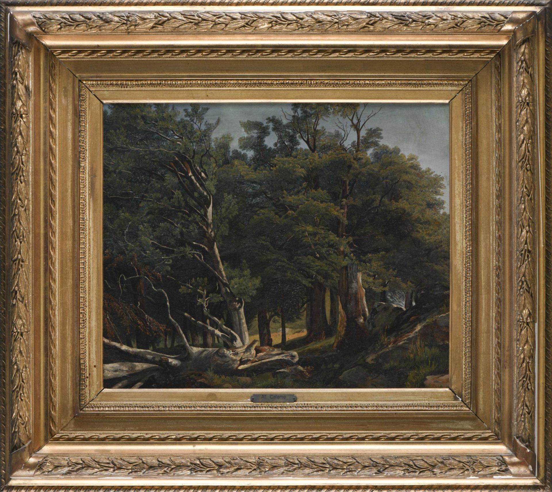 Alexandre CALAME (1810-1864), (attribué à),  "Arbres", huile sur carton... - Image 2 of 6