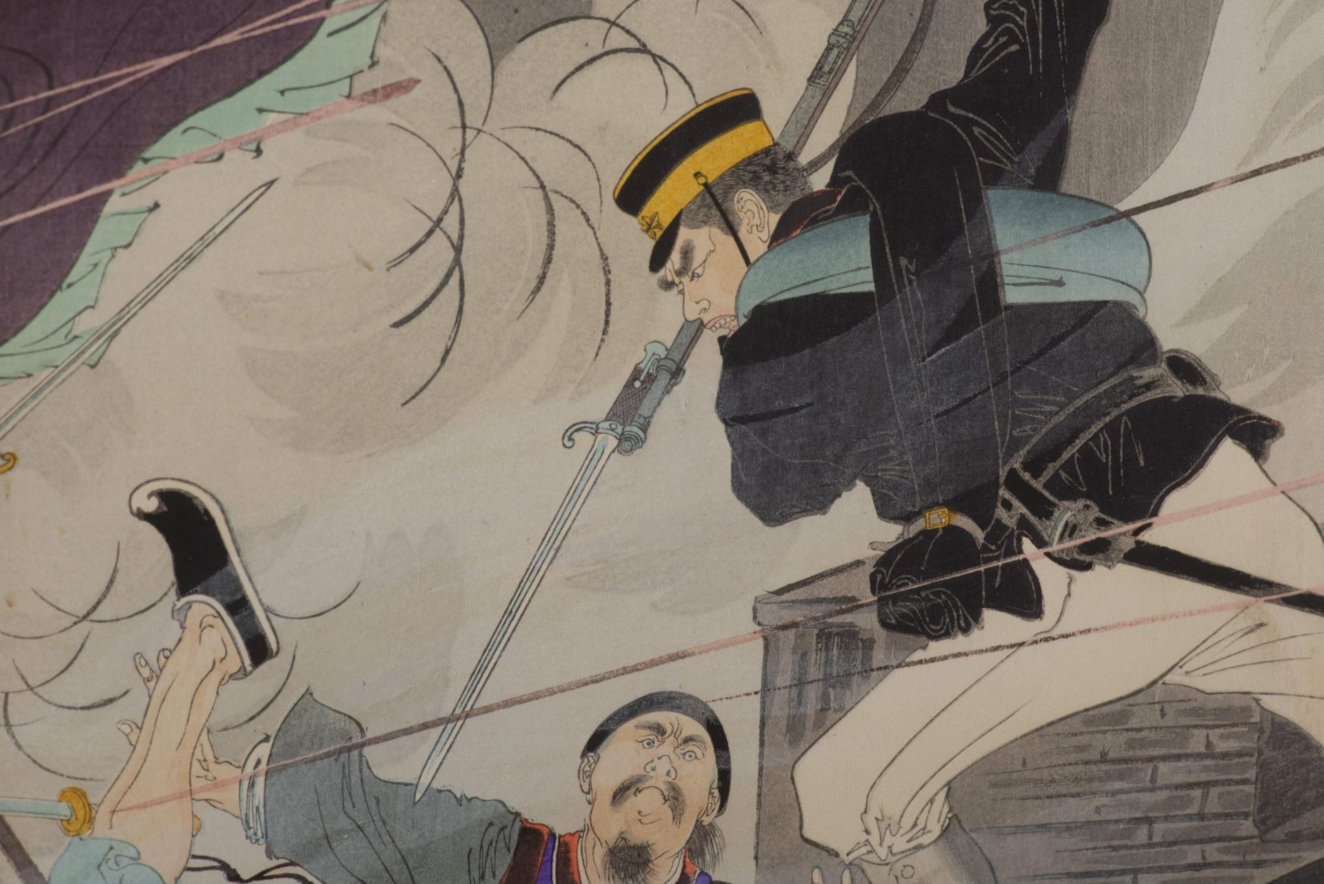 JAPON, Triptyque, The Sino-Japanese War, Mizuno Toshikate, "Genbumon k&amp;ocirc;geki zuiichi gunk&a - Image 5 of 8