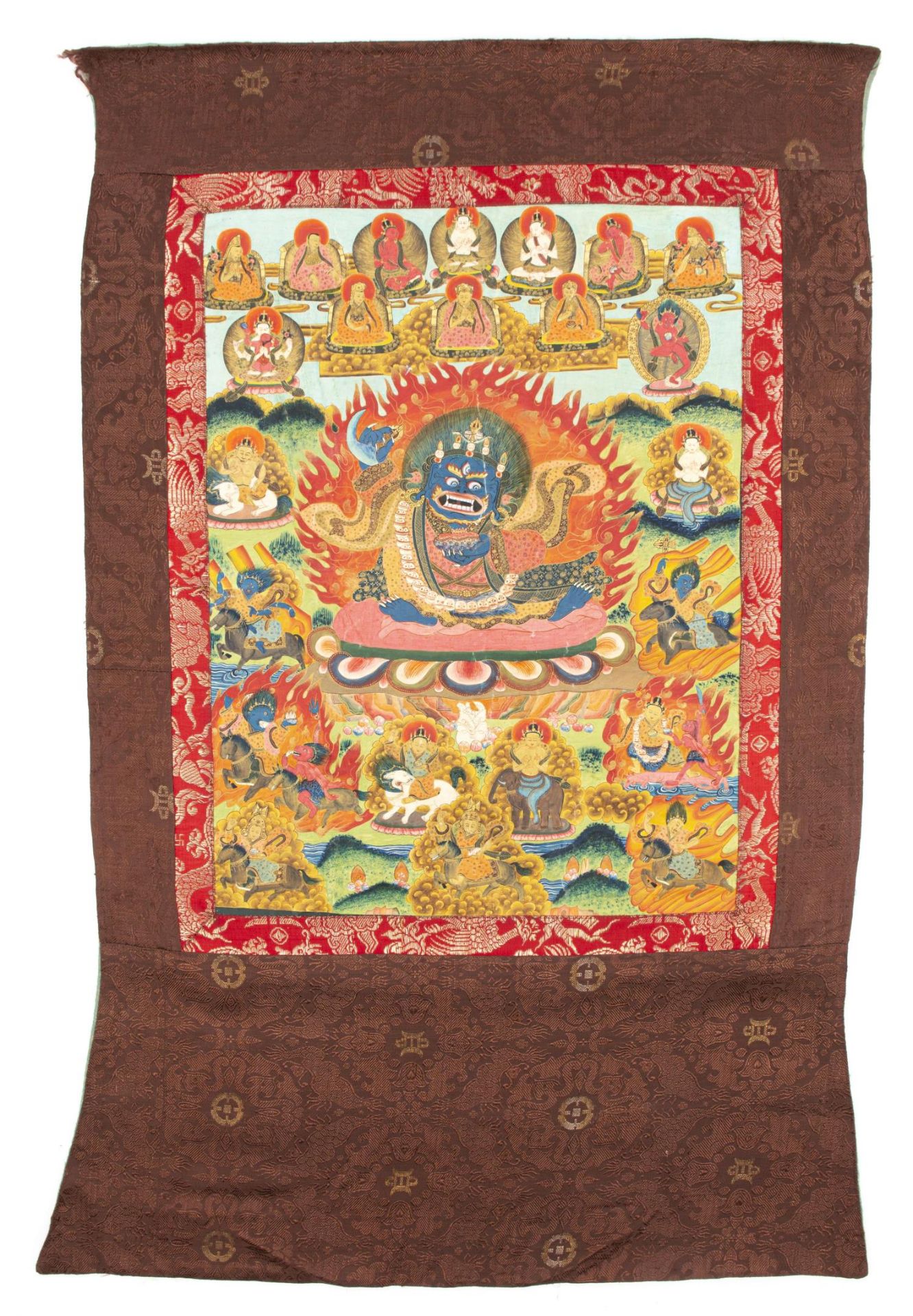 Tangka repr&amp;eacute;sententant un Mahakala ou une forme tantrique d'Avalokiteshvara...