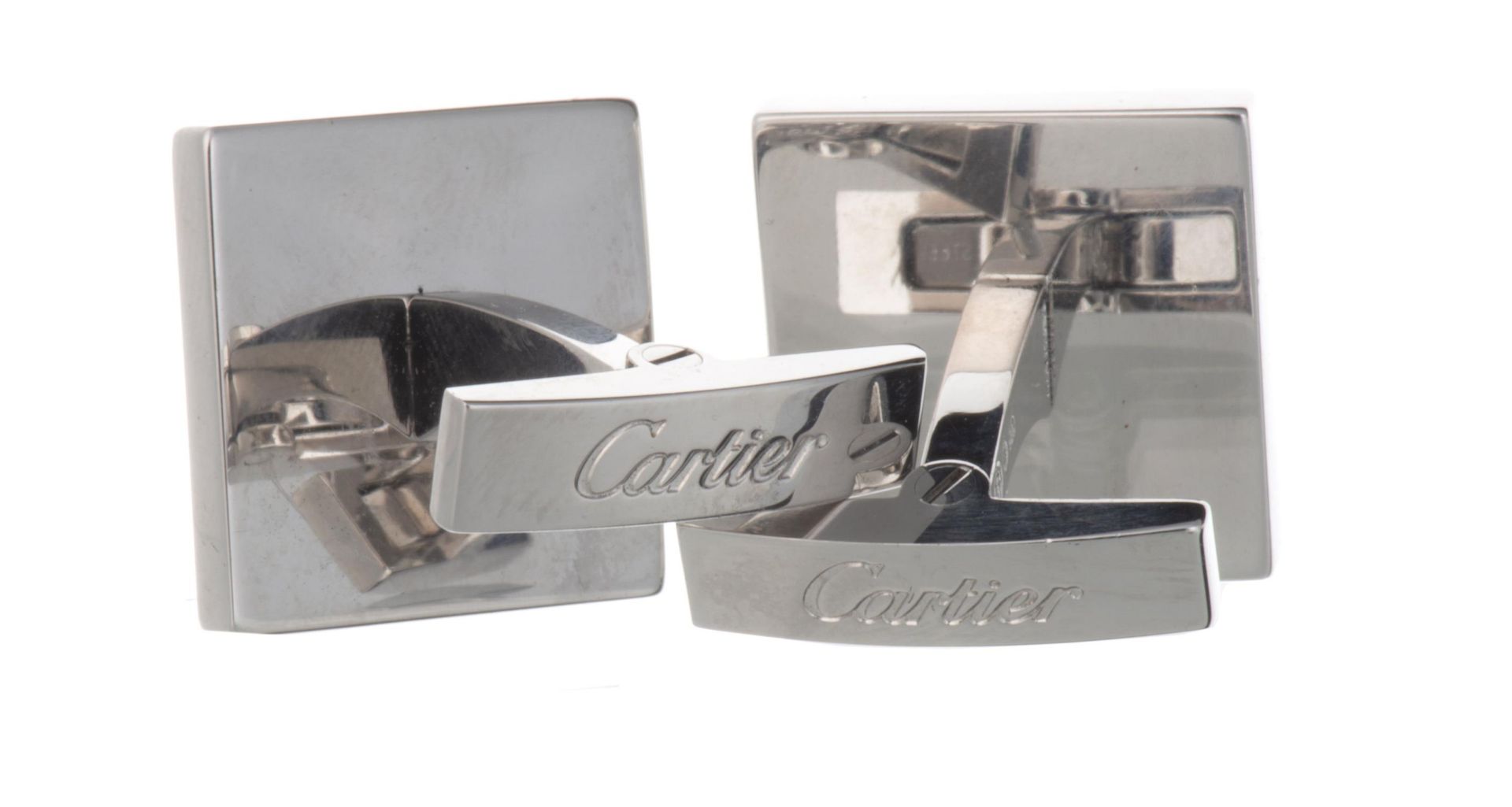 CARTIER, Boutons de manchettes en argent sterling... - Image 2 of 2