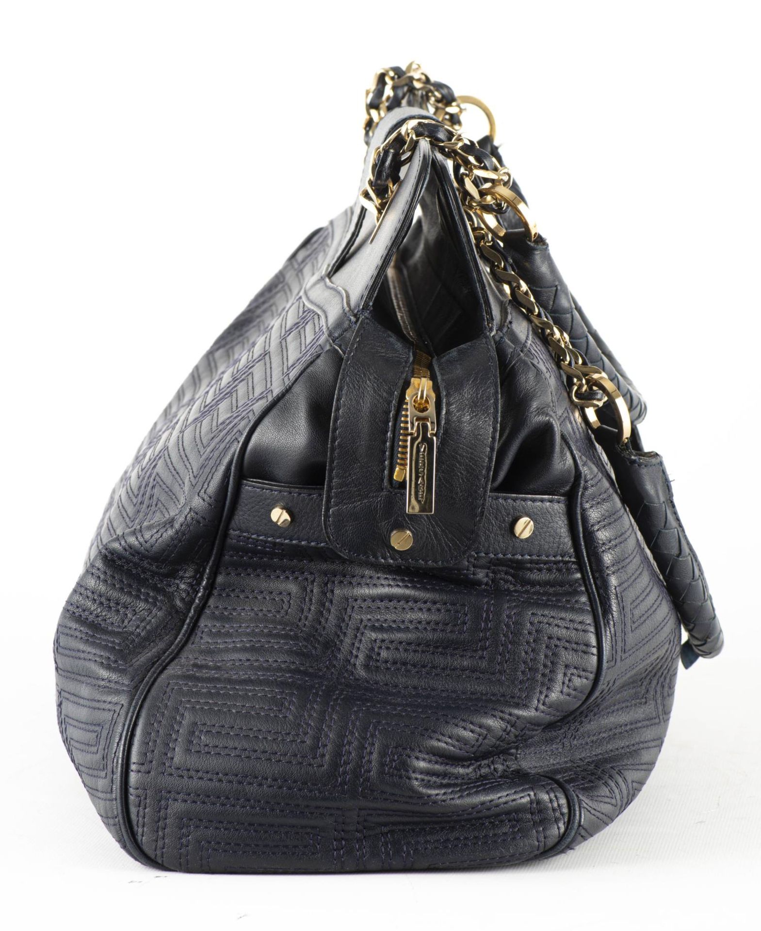 VERSACE, Sac en cuir bleu nuit... - Image 4 of 10