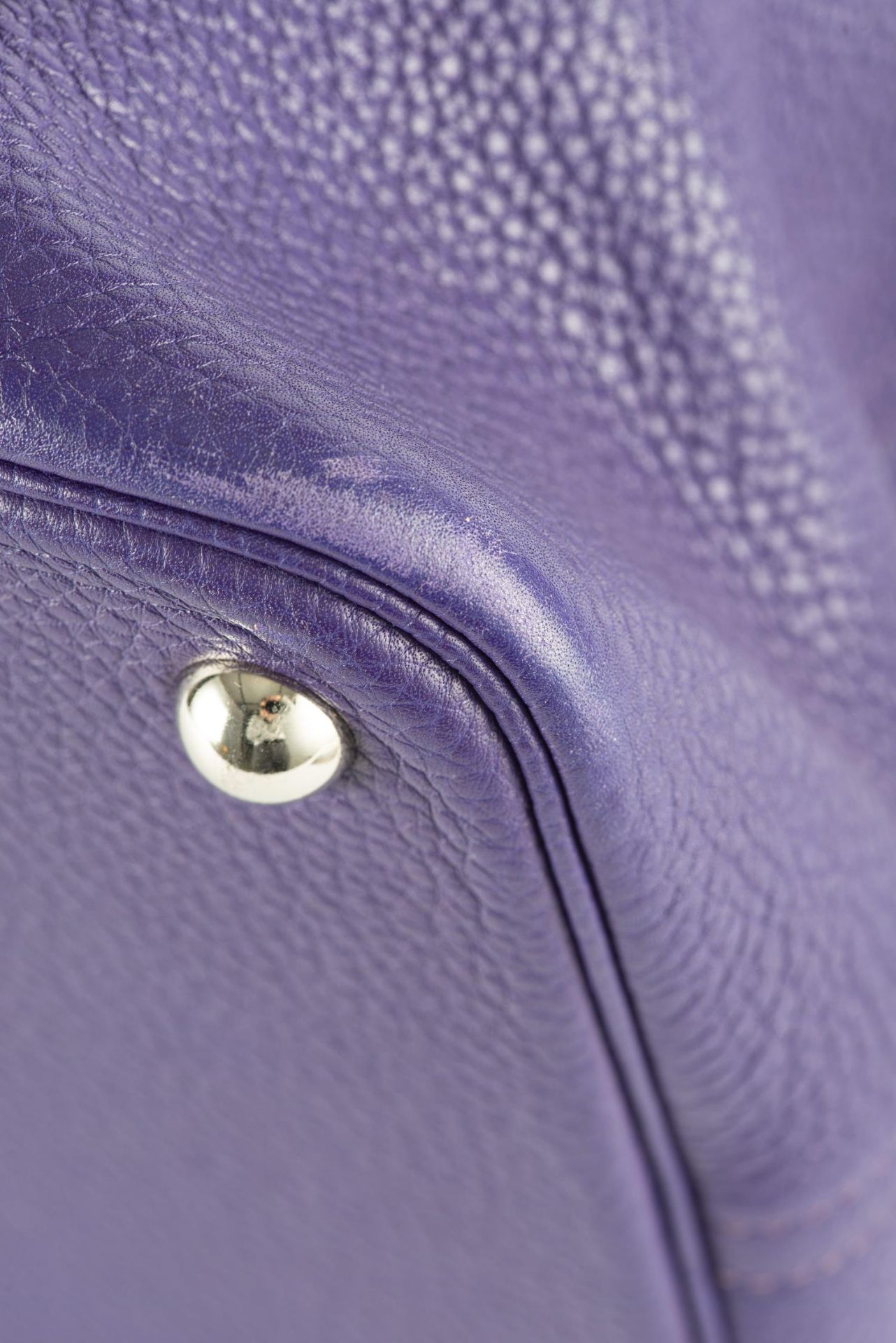 HERMES, Sac "Bolide" de voyage en cuir violet... - Image 8 of 9