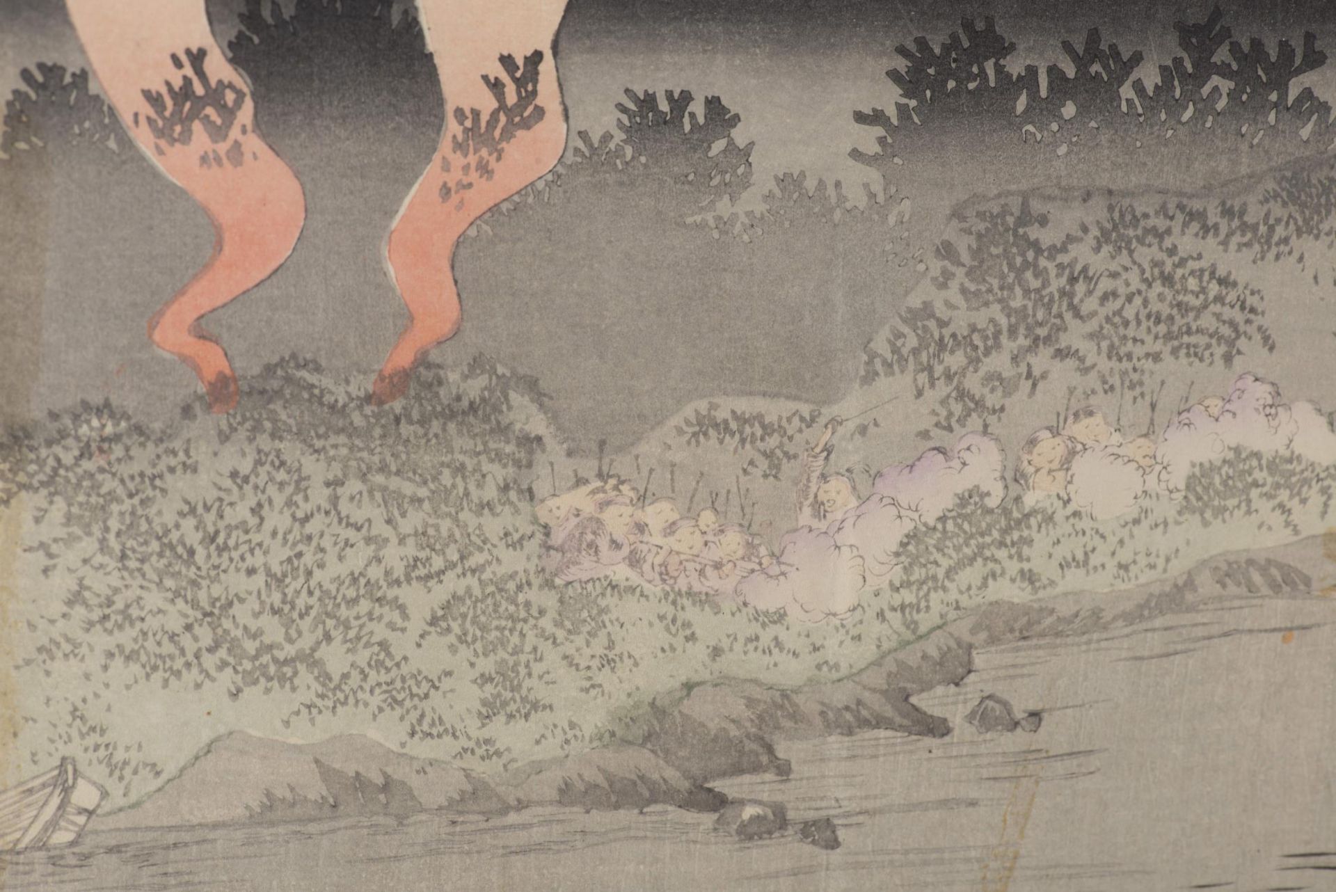 JAPON, Triptyque, The Sino-Japanese War, Anonyme, "Kawasaki guns&amp;ocirc; tanshin Daid&amp;ocirc;k - Image 3 of 6
