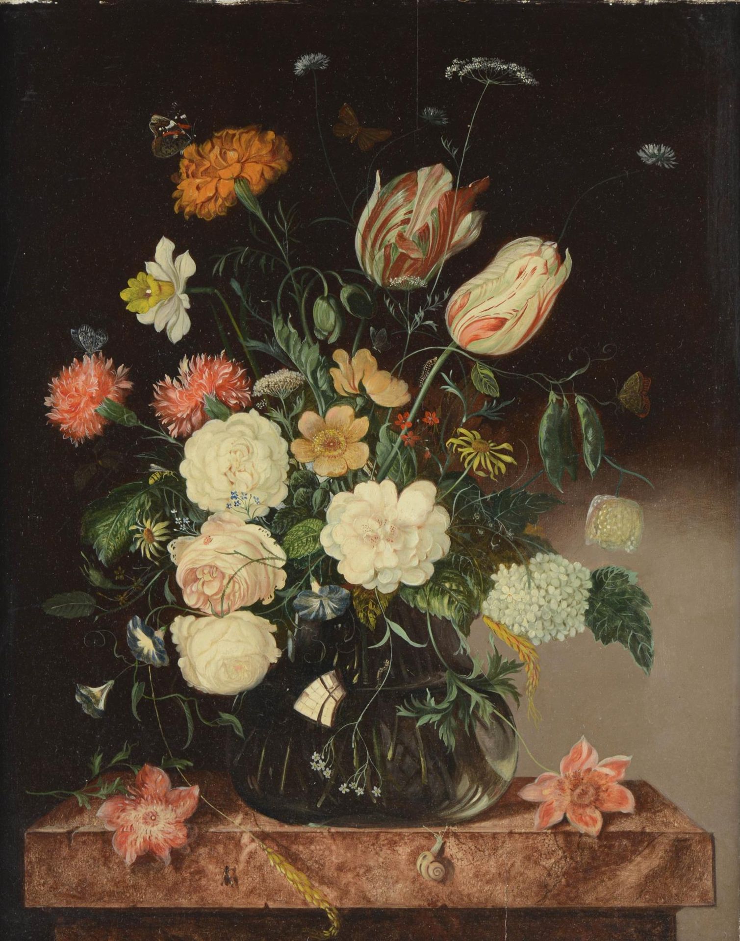 Jan Davids de HEEM (1606-1683/84) d'apr&amp;egrave;s, "Nature morte aux fleurs"...