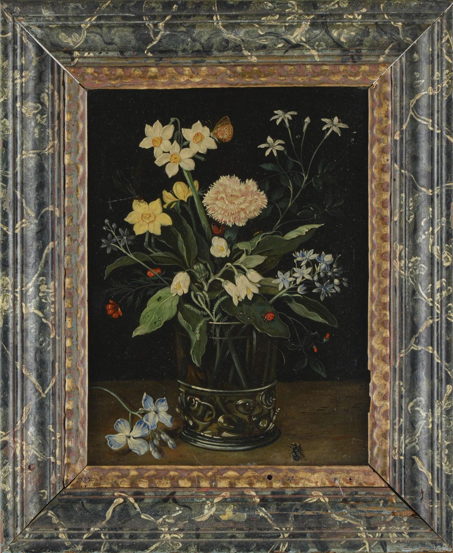 Ambrosius I BOSSCHAERT (1573-1620), entourage de, Nature morte &amp;agrave; la coccinelle... - Image 2 of 5