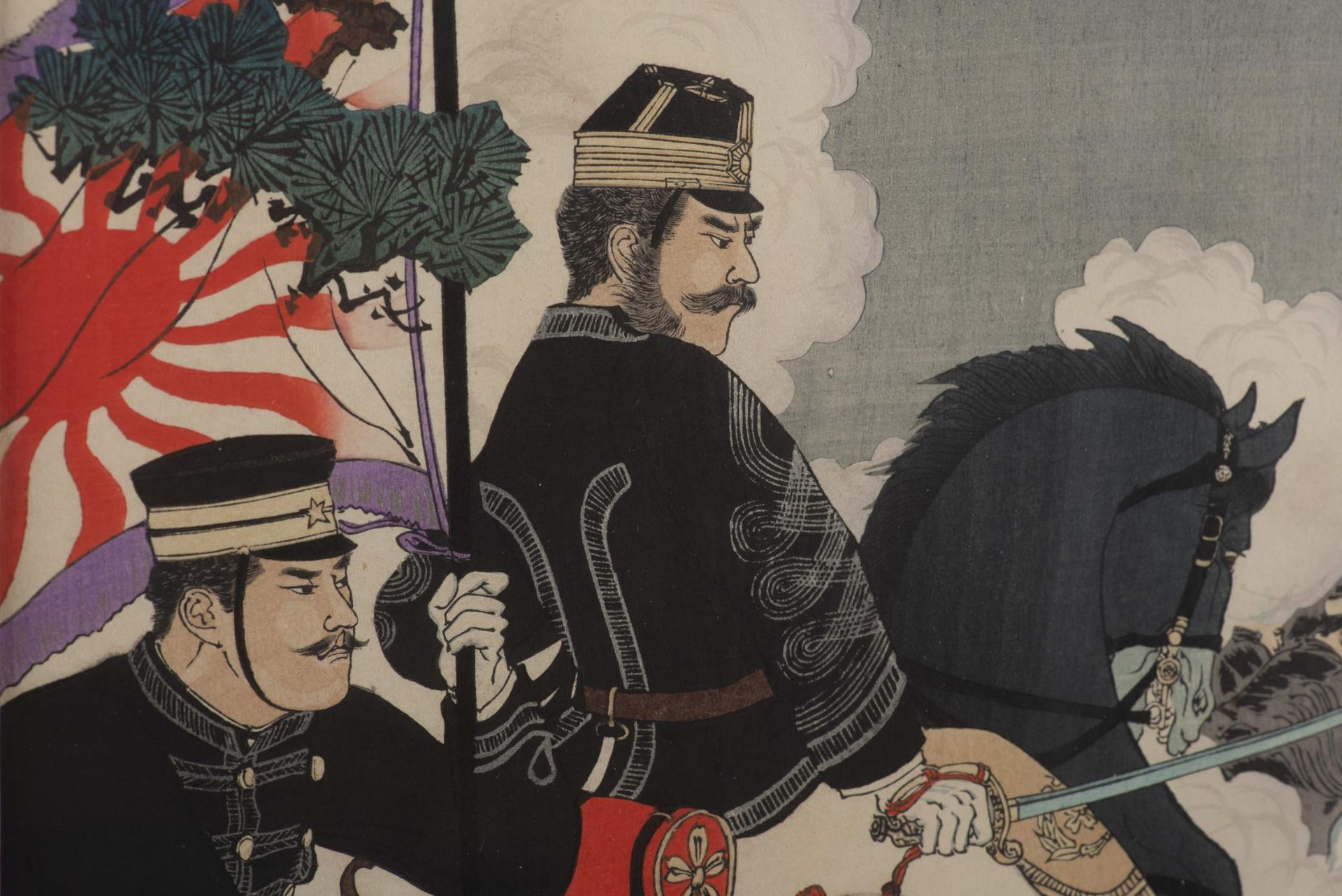 JAPON, Triptyque, The Sino-Japanese War, Adachi Ginko (1874-1897), "Waga gun Heijo no shinhei o... - Image 5 of 8