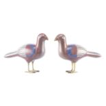 CHINE, Paire de colombes en rouge et blanc en cloisonn&amp;eacute;, XIX&amp;egrave;me...