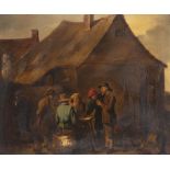 Ecole Hollandaise XVIII-XIX&amp;egrave;me, "La taverne ou le fumeur de pipe", Huile sur toile...
