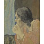 Charles Clos OLSOMMER (1883-1966), "Portrait de femme" Aquarelle et gouache sur papier...