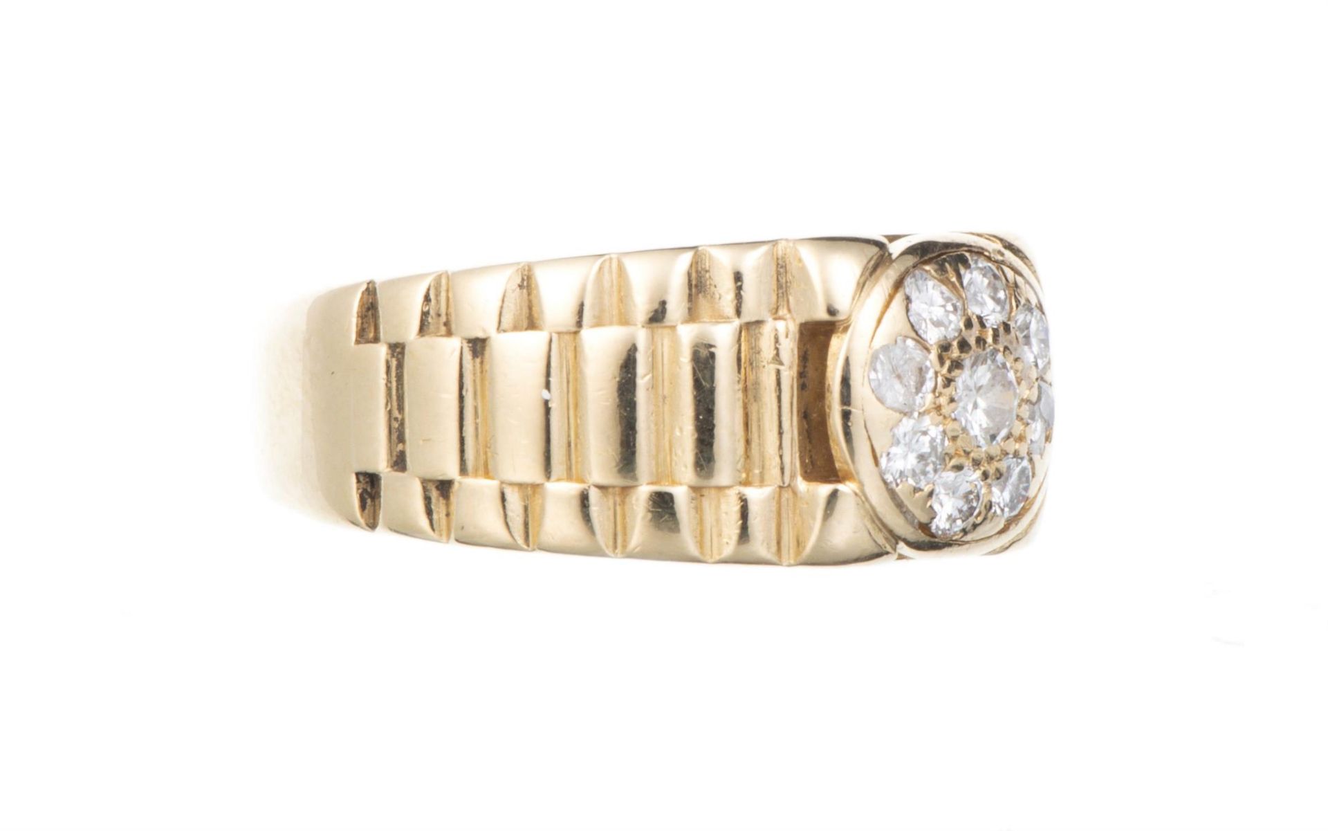 Bague de style Rolex, or jaune et diamants... - Image 4 of 4