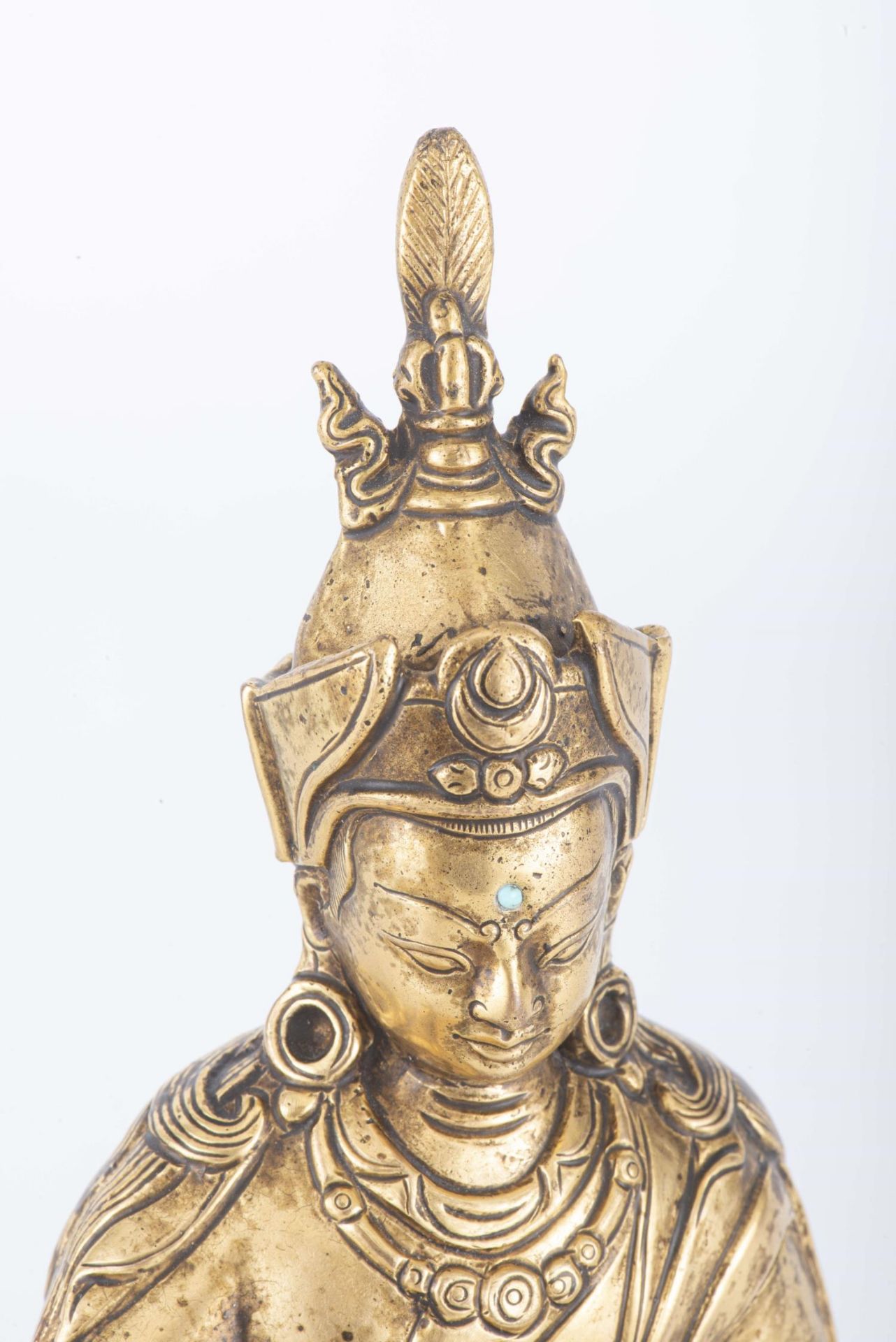 Lama du Tibet assis en bronze dor&amp;eacute;, XIX&amp;egrave;me... - Image 6 of 9
