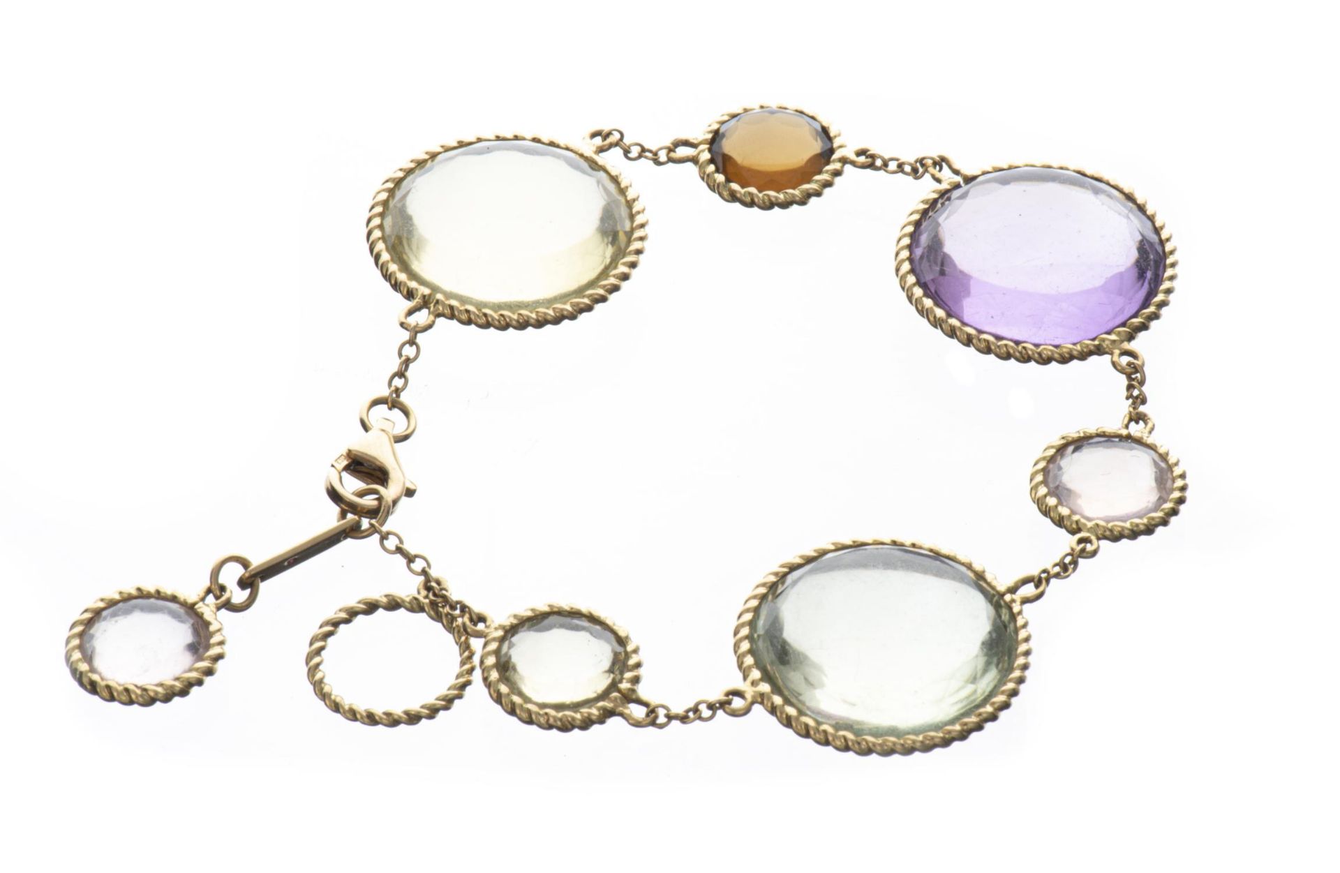 ROBERTO COIN, Bracelet en or jaune avec diverses pierres semi-précieuses...