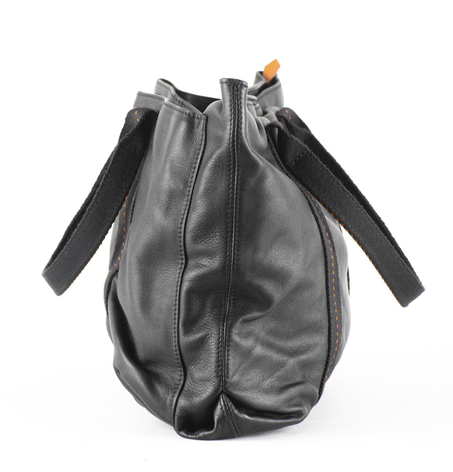 HERMES, Sac "Caravane" en cuir noir et tissu noir... - Image 2 of 10