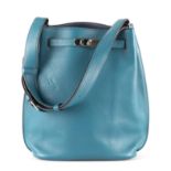 HERMES, Sac "So Kelly" bleu turquoise...