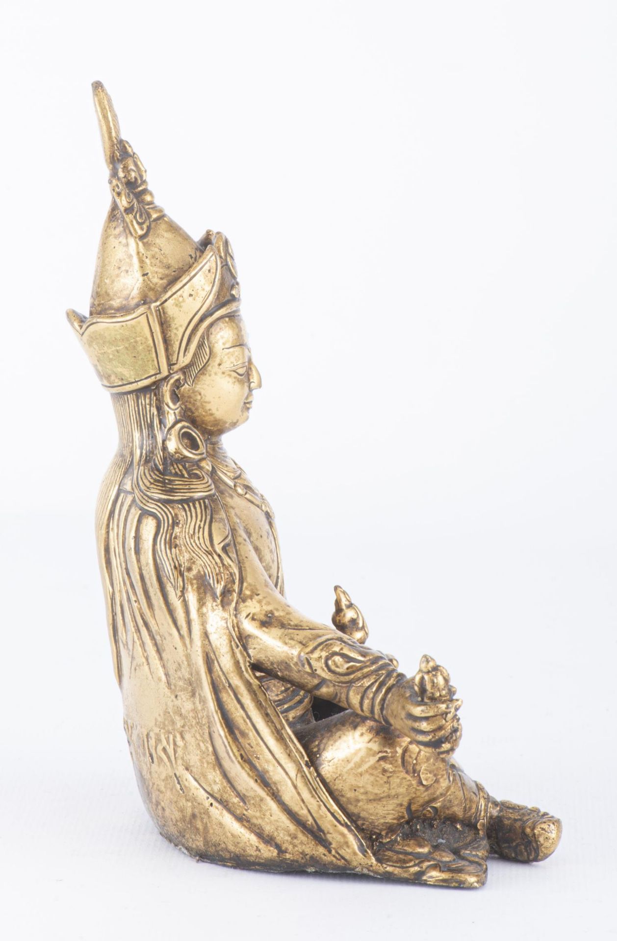Lama du Tibet assis en bronze dor&amp;eacute;, XIX&amp;egrave;me... - Image 2 of 9