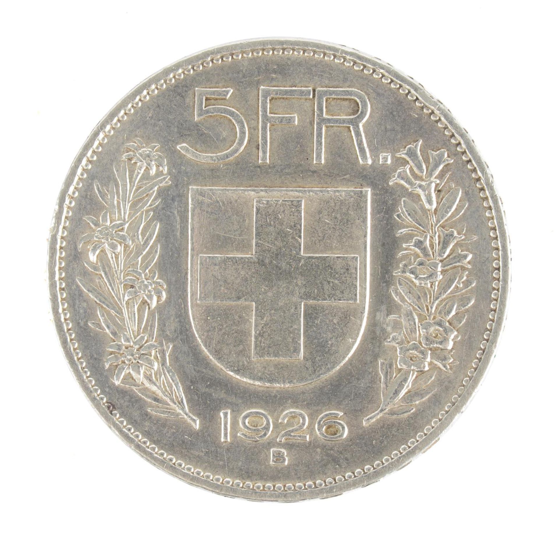 Pièce de 5 francs Tête de Berger en argent 1926...