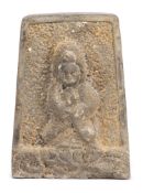 COREE, St&amp;egrave;le bouddhiste en pierre avec inscription au dos...
