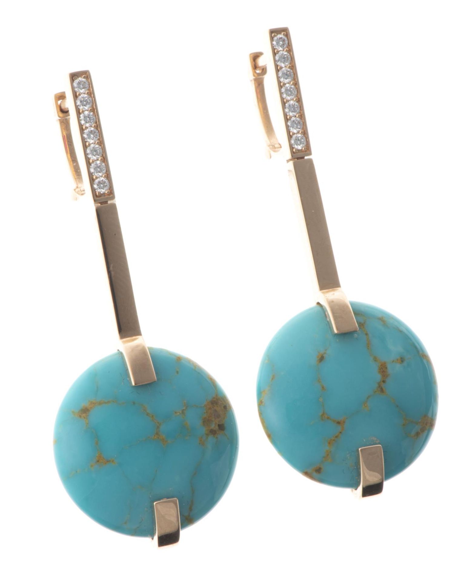 ROBERTO COIN, Collier en or, turquoises, diamants et boucles d'oreille... - Image 4 of 6