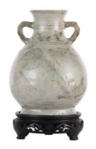 CHINA, Hu vase in celadon glazed stoneware,