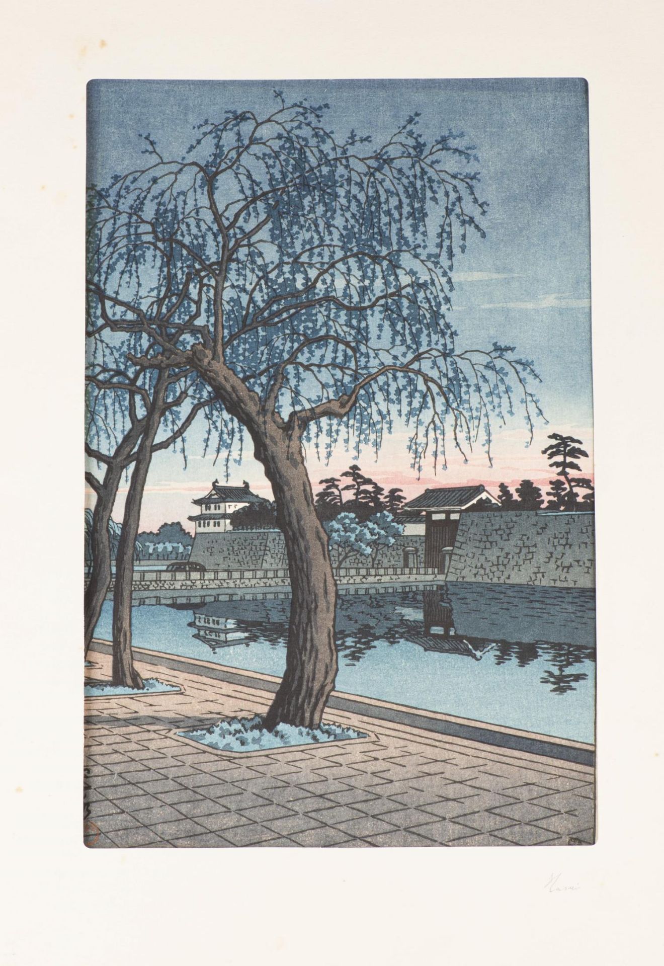 JAPON, Ensemble de deux estampes. Takahashi Hiroaki (Sh&amp;ocirc;tei) (1871-1944), "Mizukubo", vers - Image 9 of 14