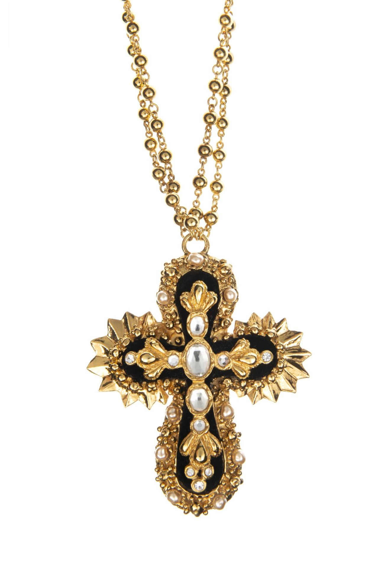 Christian LACROIX, Collier avec médaillon en croix, 1970...