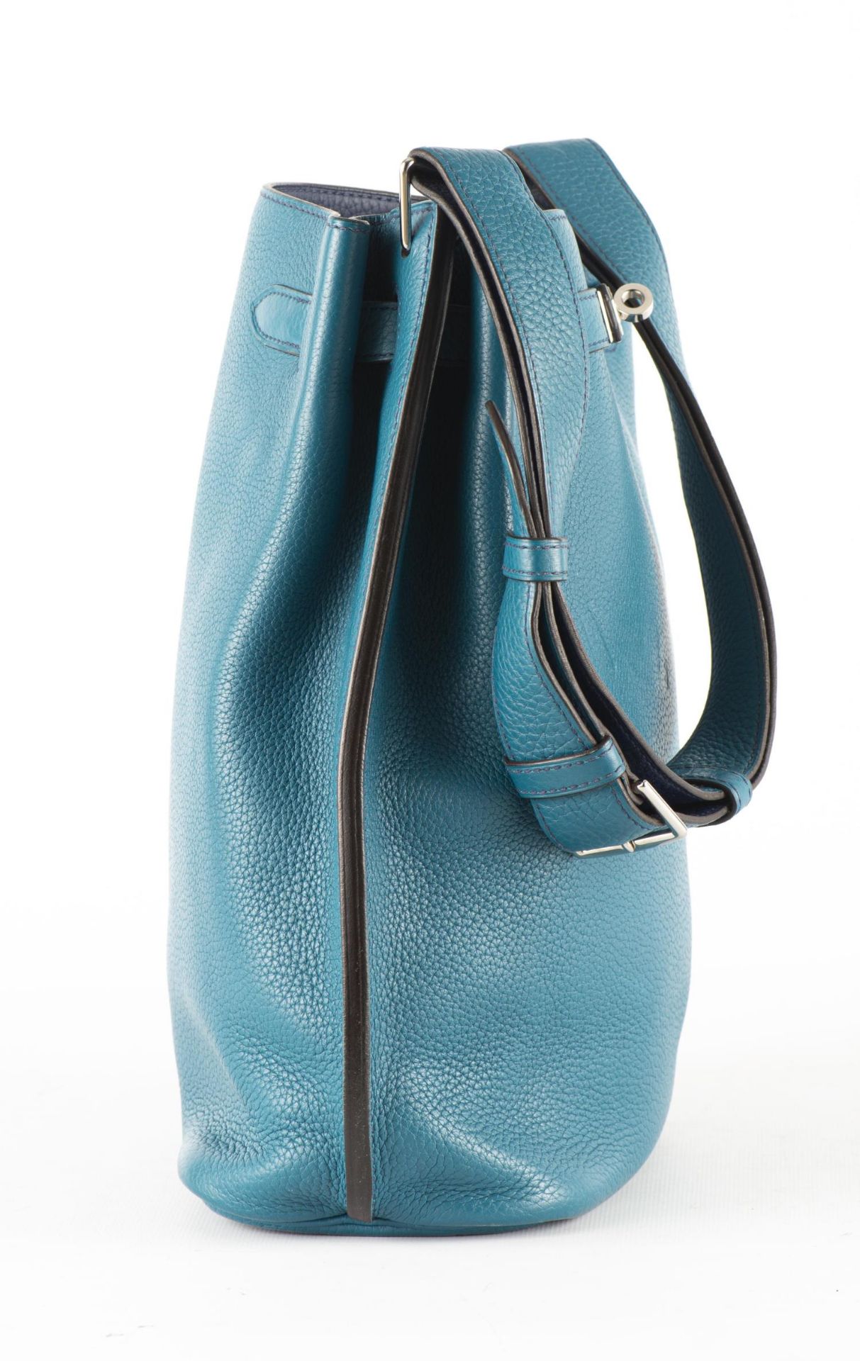 HERMES, Sac "So Kelly" bleu turquoise... - Image 4 of 11