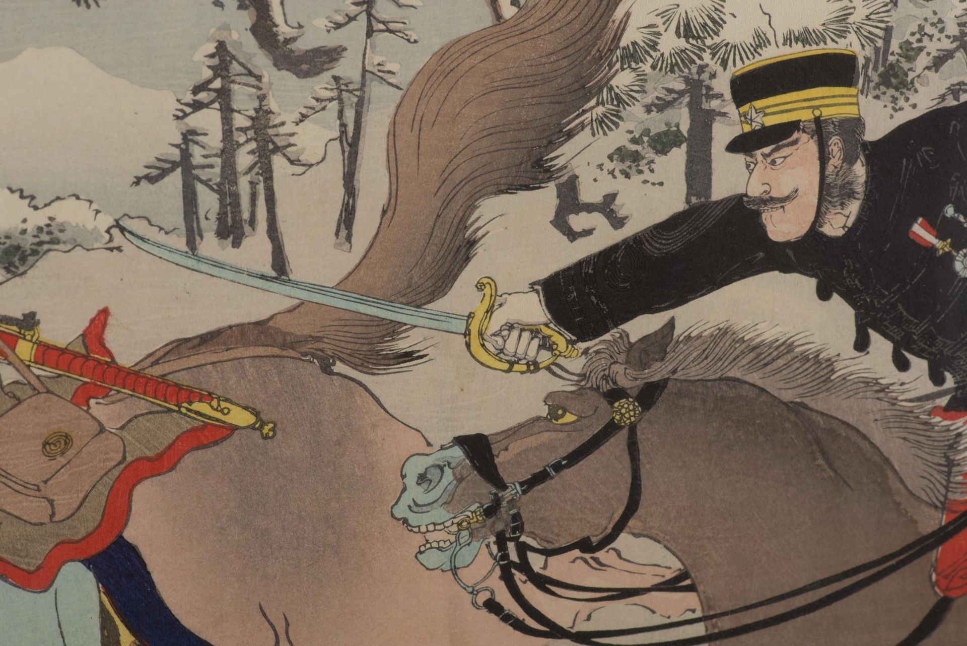 JAPON, Triptyque, The Sino-Japanese War, Utaga Kunimasa IV (1848-1920), "Hoten fu fukin sento"... - Image 5 of 8